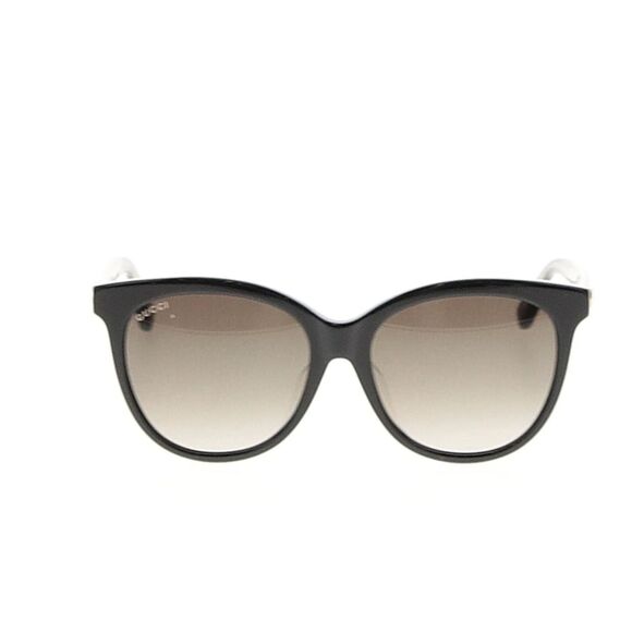 Gucci 58mm Round Cat Eye Sunglasses Black Gold main image 8